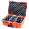 Pelican 1450 Case, Orange Gray Padded Microfiber Dividers with Convolute Lid Foam ColorCase 014500-0070-150-150