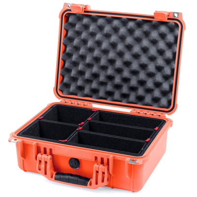 Pelican 1450 Case, Orange TrekPak Divider System with Convolute Lid Foam ColorCase 014500-0020-150-150