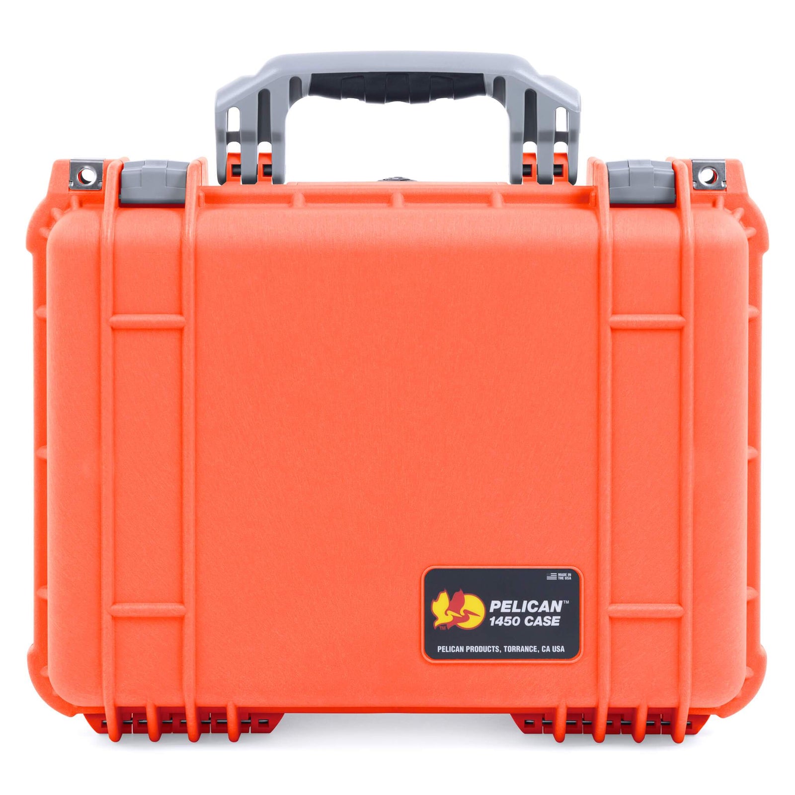 Pelican 1450 Case, Orange with Silver Handle & Latches ColorCase 