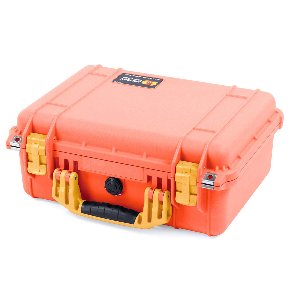 Pelican 1450 Case, Orange with Yellow Handle &amp; Latches ColorCase 