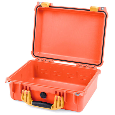 Pelican 1450 Case, Orange with Yellow Handle & Latches None (Case Only) ColorCase 014500-0000-150-240