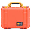 Pelican 1450 Case, Orange with Yellow Handle & Latches ColorCase