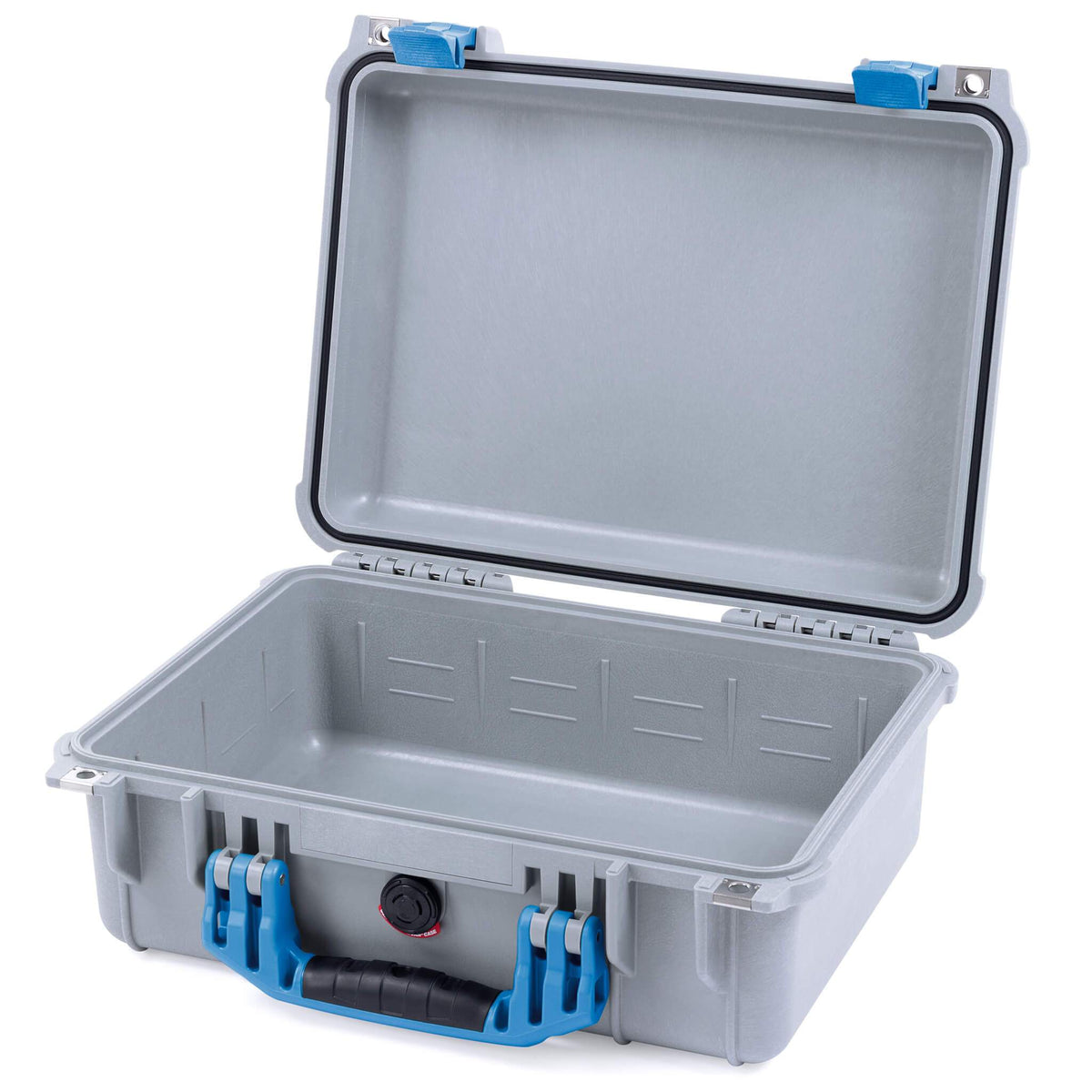 Pelican 1450 Case, Silver with Blue Handle &amp; Latches None (Case Only) ColorCase 014500-0000-180-120