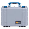 Pelican 1450 Case, Silver with Blue Handle & Latches ColorCase