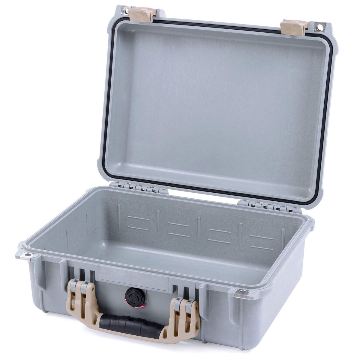 Pelican 1450 Case, Silver with Desert Tan Handle &amp; Latches None (Case Only) ColorCase 014500-0000-180-310