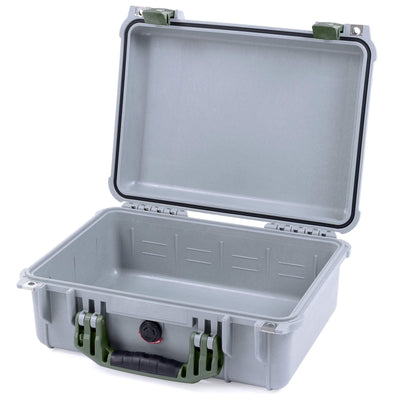 Pelican 1450 Case, Silver with OD Green Handle & Latches None (Case Only) ColorCase 014500-0000-180-130