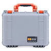 Pelican 1450 Case, Silver with Orange Handle & Latches ColorCase