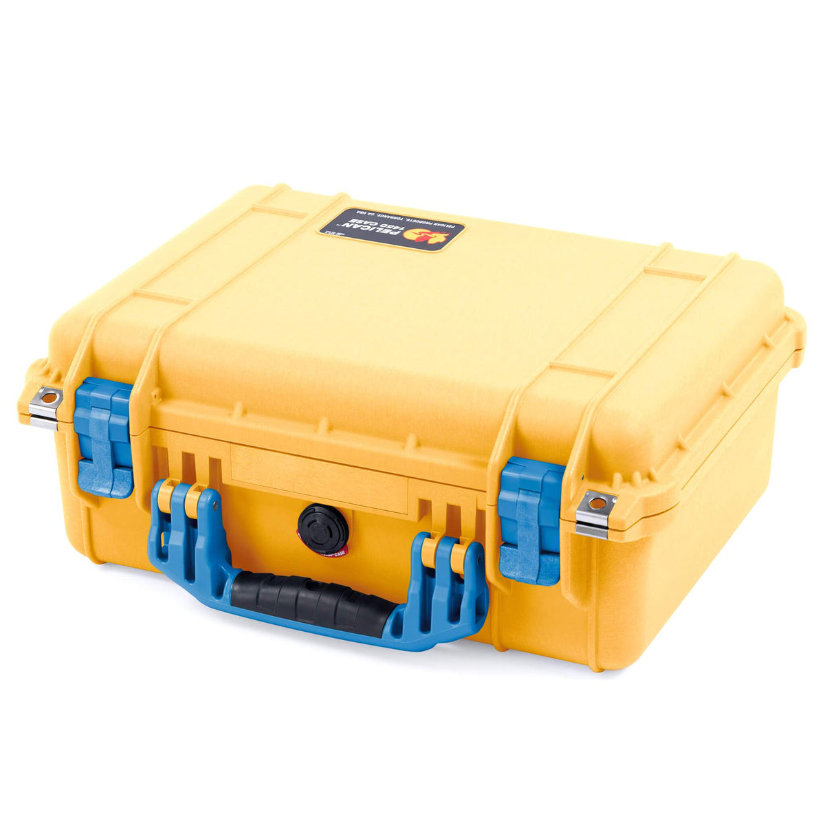 Pelican 1450 Case, Yellow with Blue Handle &amp; Latches ColorCase 