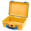 Pelican 1450 Case, Yellow with Blue Handle & Latches None (Case Only) ColorCase 014500-0000-240-120