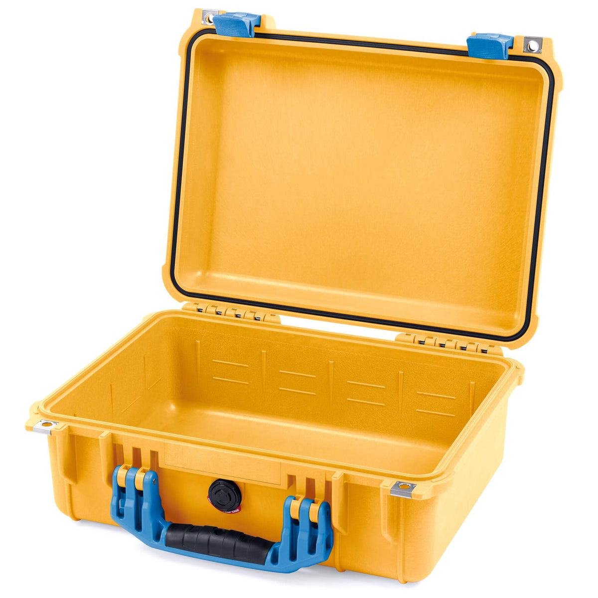 Pelican 1450 Case, Yellow with Blue Handle &amp; Latches None (Case Only) ColorCase 014500-0000-240-120