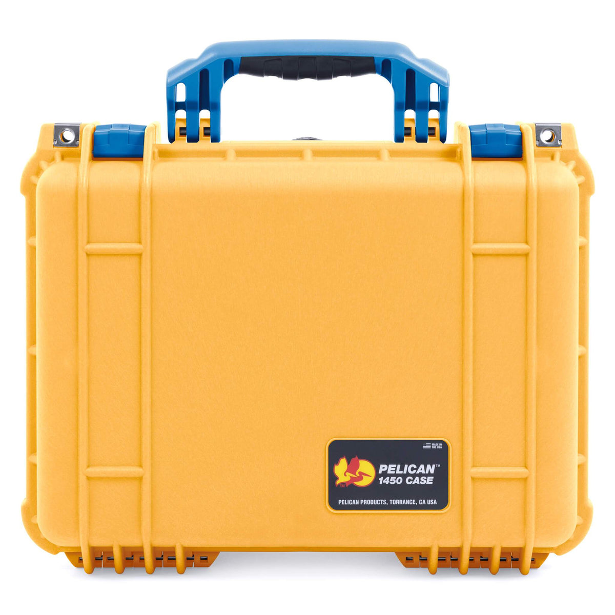 Pelican 1450 Case, Yellow with Blue Handle &amp; Latches ColorCase 