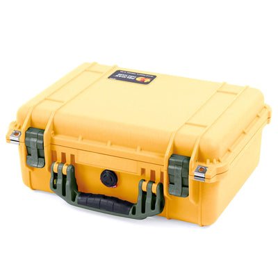 Pelican 1450 Case, Yellow with OD Green Handle & Latches ColorCase