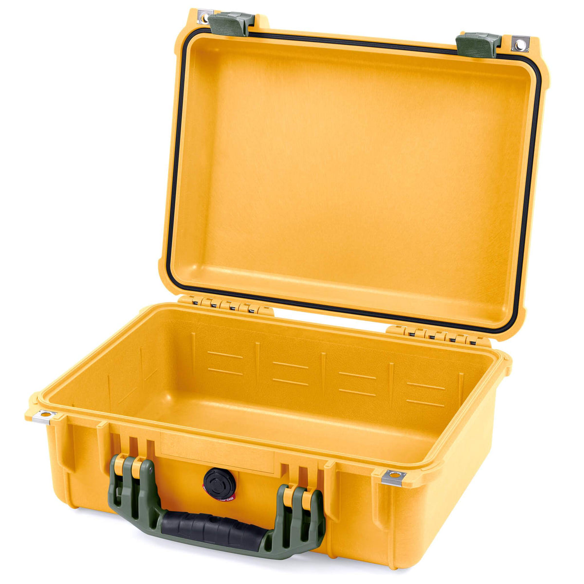 Pelican 1450 Case, Yellow with OD Green Handle &amp; Latches None (Case Only) ColorCase 014500-0000-240-130