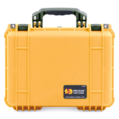 Pelican 1450 Case, Yellow with OD Green Handle & Latches ColorCase