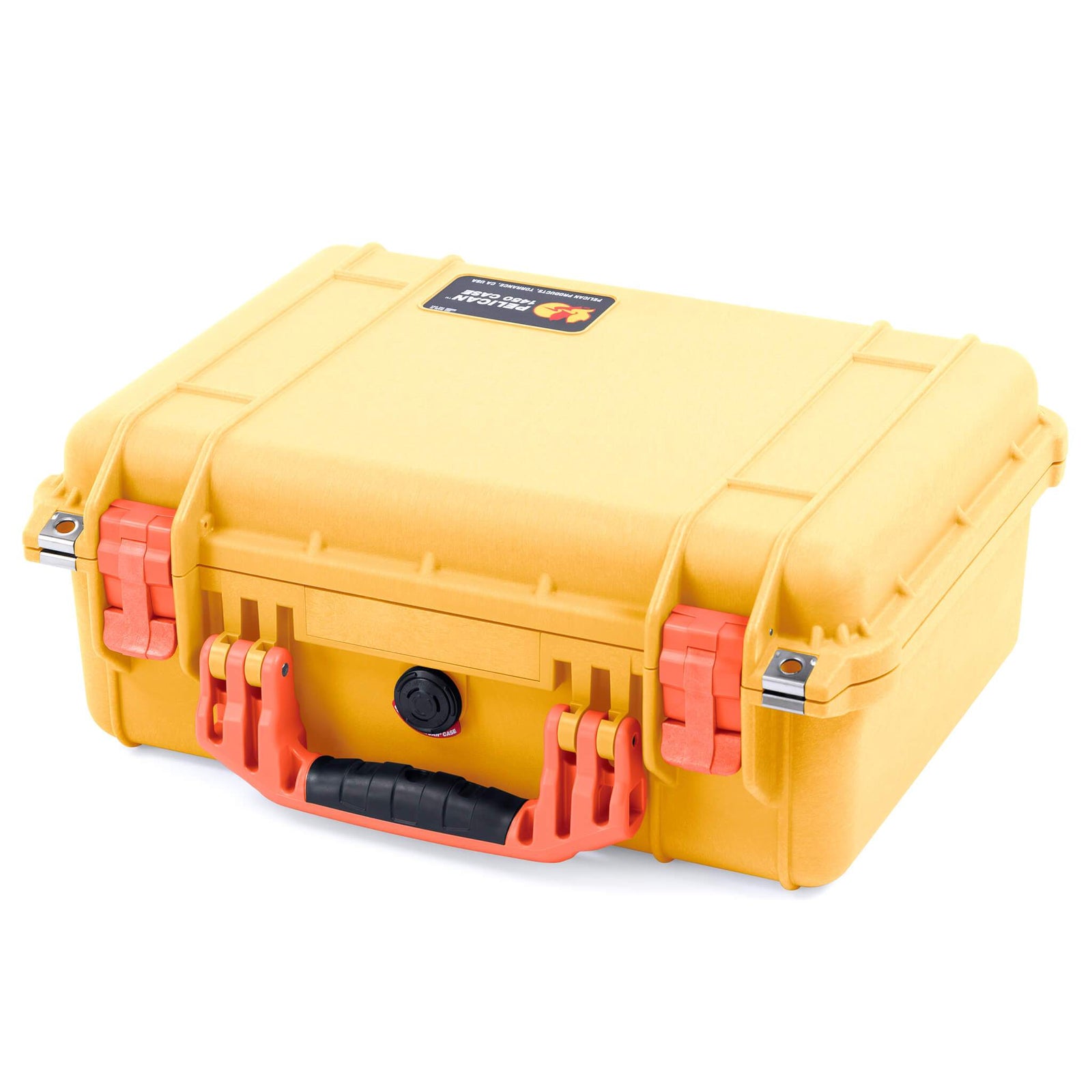 Pelican 1450 Case, Yellow with Orange Handle & Latches ColorCase 