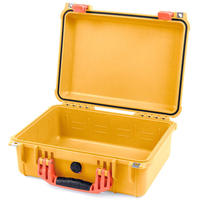 Pelican 1450 Case, Yellow with Orange Handle & Latches None (Case Only) ColorCase 014500-0000-240-150