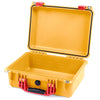 Pelican 1450 Case, Yellow with Red Handle & Latches None (Case Only) ColorCase 014500-0000-240-320