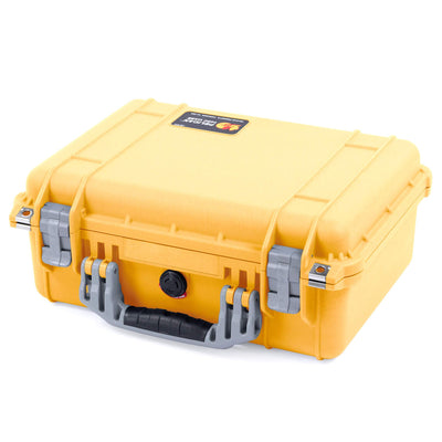 Pelican 1450 Case, Yellow with Silver Handle & Latches ColorCase