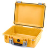 Pelican 1450 Case, Yellow with Silver Handle & Latches None (Case Only) ColorCase 014500-0000-240-180