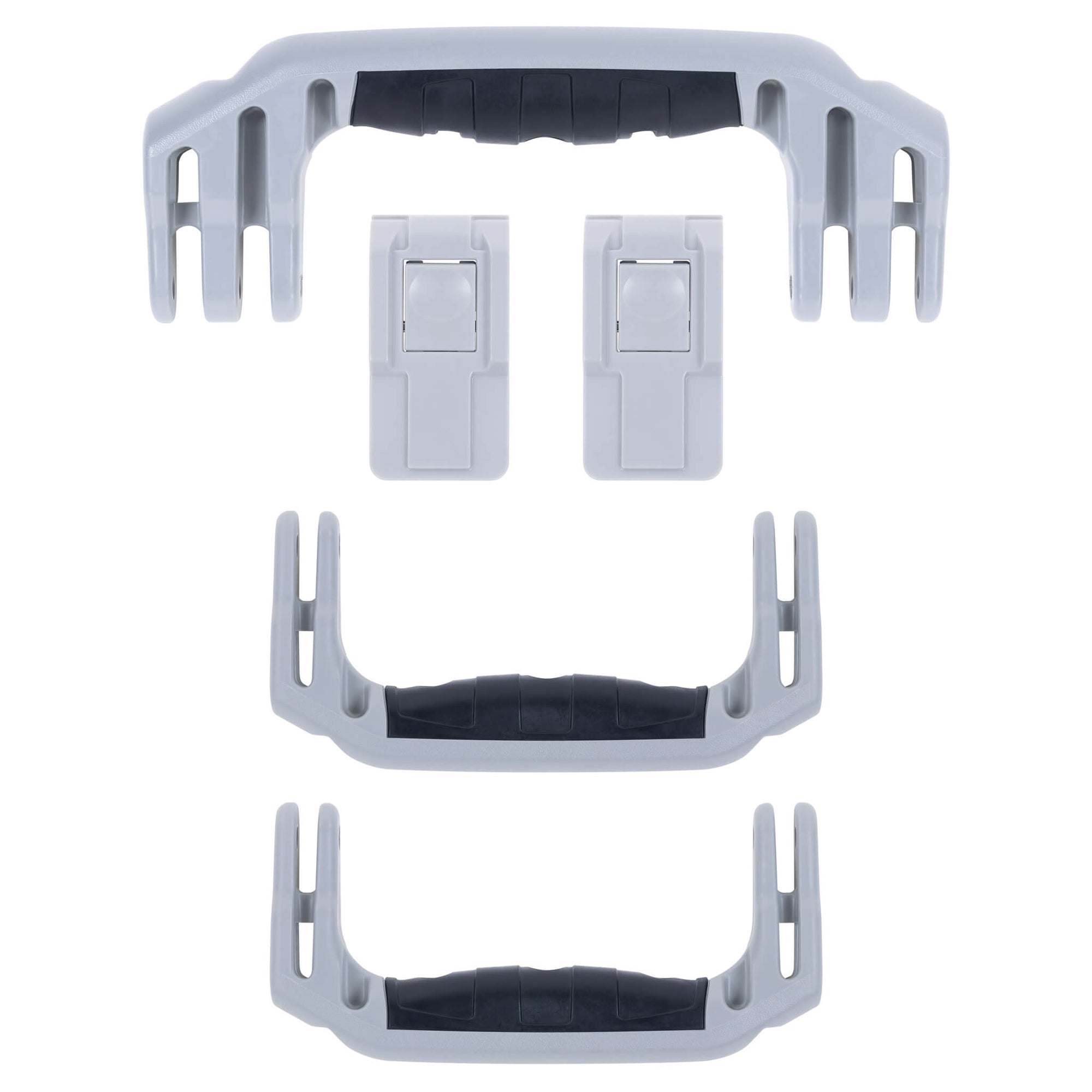 Pelican 1465 Air Replacement Handles & Latches, Silver, Push-Button (Set of 3 Handles, 2 Latches) ColorCase 