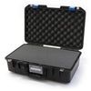 Pelican 1485 Air Case, Black with Blue Latches Pick & Pluck Foam with Convolute Lid Foam ColorCase 014850-0001-110-120