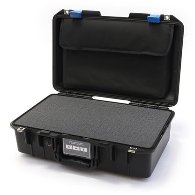 Pelican 1485 Air Case, Black with Blue Latches Pick & Pluck Foam with Computer Pouch ColorCase 014850-0201-110-120