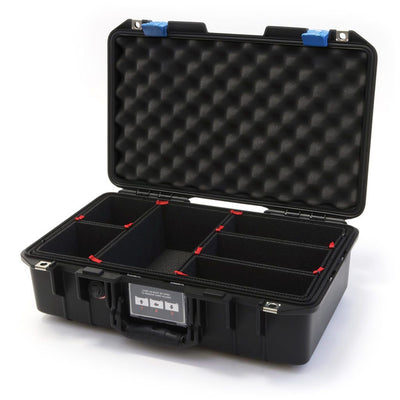 Pelican 1485 Air Case, Black with Blue Latches TrekPak Divider System with Convolute Lid Foam ColorCase 014850-0020-110-120