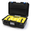 Pelican 1485 Air Case, Black with Blue Latches Yellow Padded Microfiber Dividers with Computer Pouch ColorCase 014850-0210-110-120