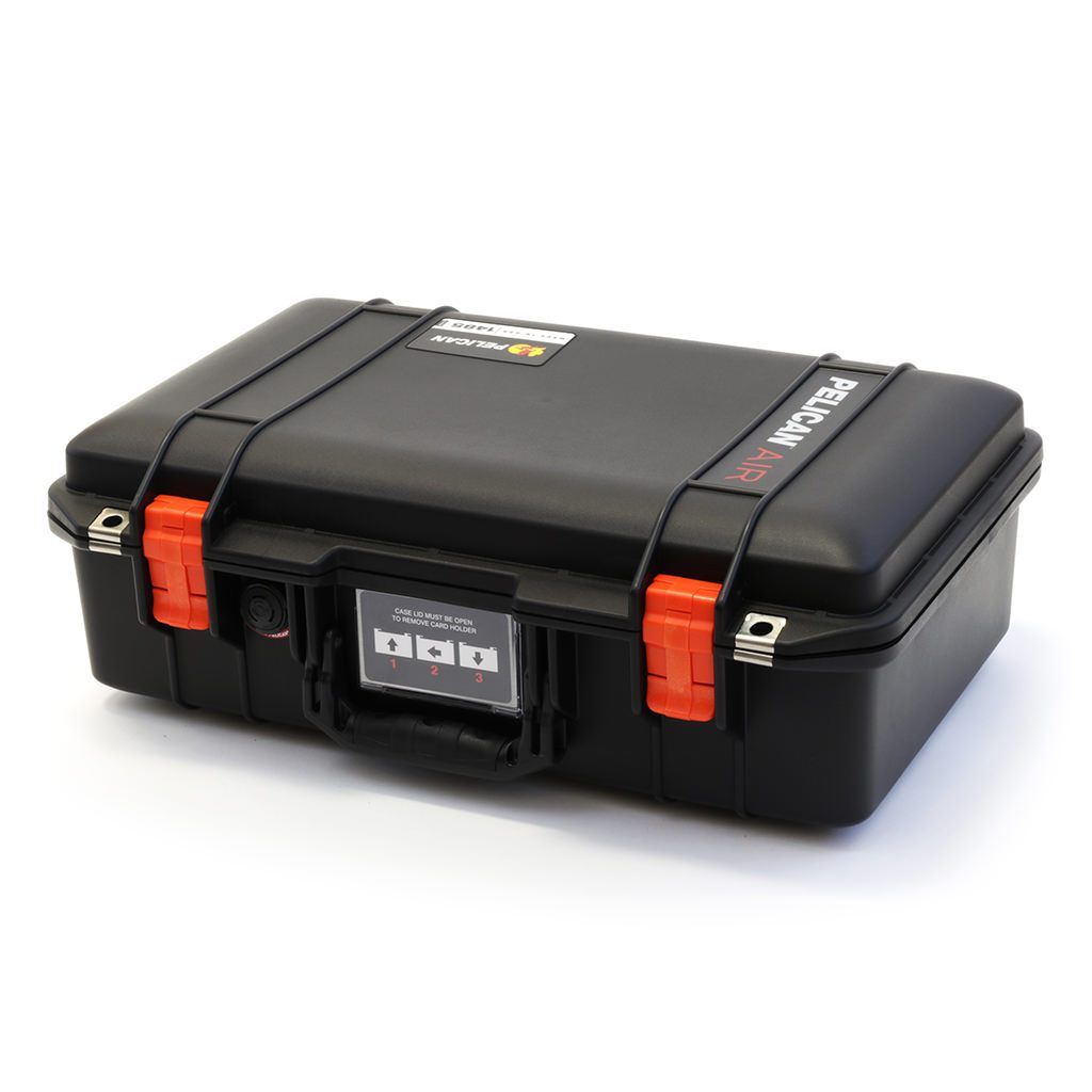 Pelican 1485 Air Case, Black with Orange Latches ColorCase 