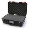 Pelican 1485 Air Case, Black with Orange Latches Pick & Pluck Foam with Convolute Lid Foam ColorCase 014850-0001-110-150