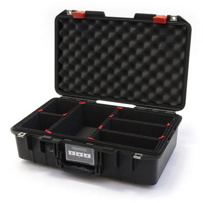 Pelican 1485 Air Case, Black with Red Latches TrekPak Divider System with Convolute Lid Foam ColorCase 014850-0020-110-320