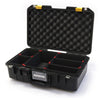 Pelican 1485 Air Case, Black with Yellow Latches TrekPak Divider System with Convolute Lid Foam ColorCase 014850-0020-110-240