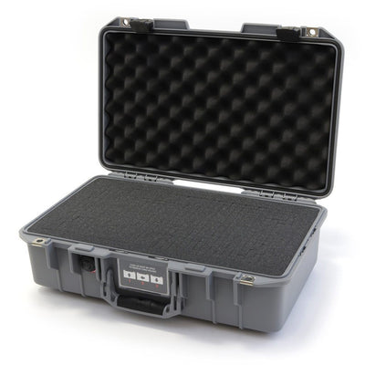 Pelican 1485 Air Case, Silver with Black Latches Pick & Pluck Foam with Convolute Lid Foam ColorCase 014850-0001-180-110