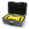 Pelican 1485 Air Case, Silver with Black Latches Yellow Padded Microfiber Dividers with Computer Pouch ColorCase 014850-0210-180-110