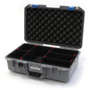 Pelican 1485 Air Case, Silver with Blue Latches TrekPak Divider System with Convolute Lid Foam ColorCase 014850-0020-180-120