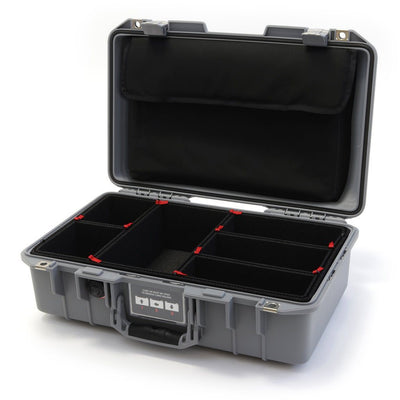 Pelican 1485 Air Case, Silver TrekPak Divider System with Computer Pouch ColorCase 014850-0220-180-180