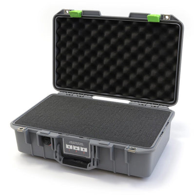 Pelican 1485 Air Case, Silver with Lime Green Latches Pick & Pluck Foam with Convolute Lid Foam ColorCase 014850-0001-180-300