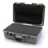 Pelican 1485 Air Case, Silver with Lime Green Latches Pick & Pluck Foam with Computer Pouch ColorCase 014850-0201-180-300