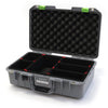 Pelican 1485 Air Case, Silver with Lime Green Latches TrekPak Divider System with Convolute Lid Foam ColorCase 014850-0020-180-300