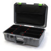 Pelican 1485 Air Case, Silver with Lime Green Latches TrekPak Divider System with Computer Pouch ColorCase 014850-0220-180-300