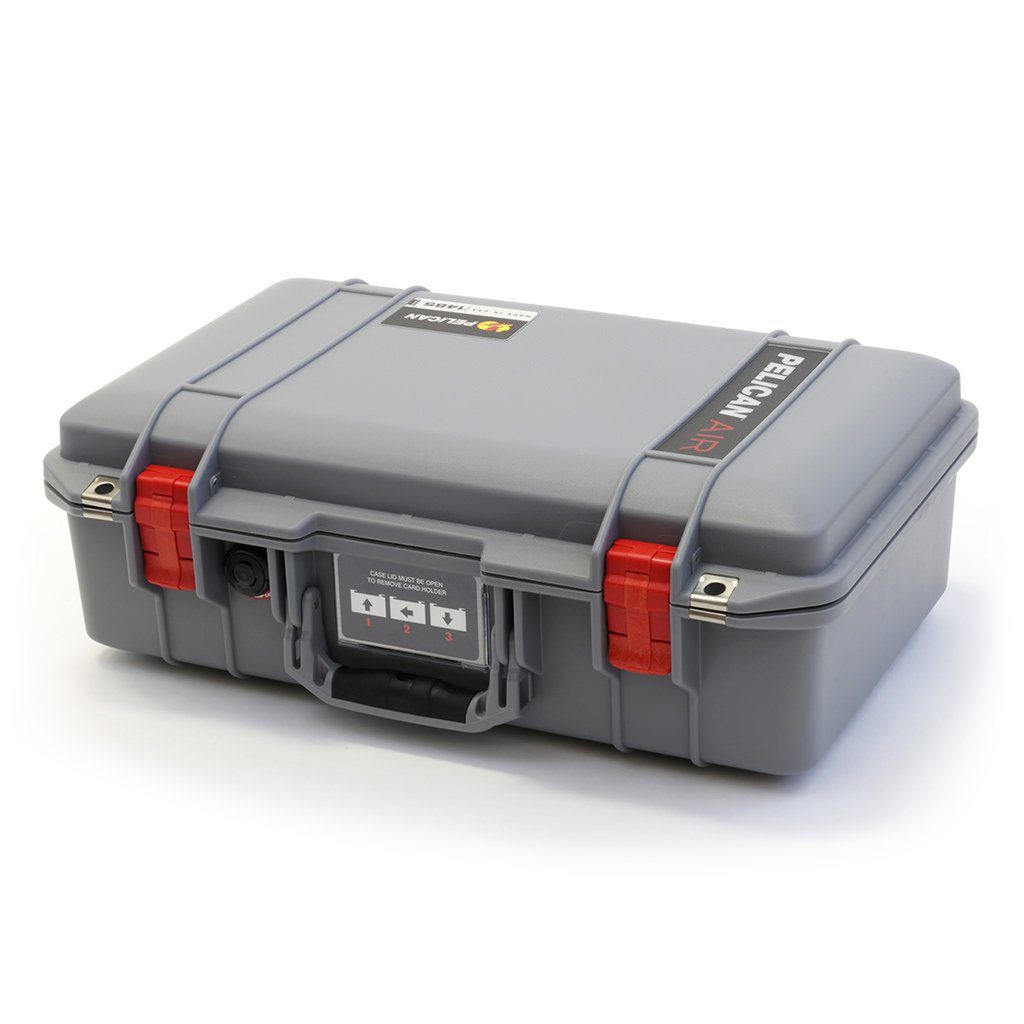 Pelican 1485 Air Case, Silver with Red Latches ColorCase 