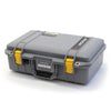 Pelican 1485 Air Case, Silver with Yellow Latches ColorCase