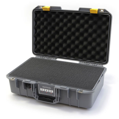 Pelican 1485 Air Case, Silver with Yellow Latches Pick & Pluck Foam with Convolute Lid Foam ColorCase 014850-0001-180-240