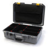 Pelican 1485 Air Case, Silver with Yellow Latches TrekPak Divider System with Computer Pouch ColorCase 014850-0220-180-240