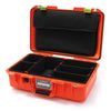 Pelican 1485 Air Case, Orange with Lime Green Latches TrekPak Divider System with Computer Pouch ColorCase 014850-0220-150-300