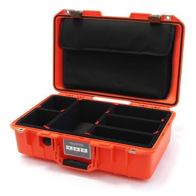 Pelican 1485 Air Case, Orange with OD Green Latches TrekPak Divider System with Computer Pouch ColorCase 014850-0220-150-130