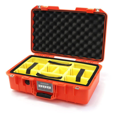 Pelican 1485 Air Case, Orange Yellow Padded Microfiber Dividers with Convolute Lid Foam ColorCase 014850-0010-150-150