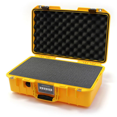 Pelican 1485 Air Case, Yellow with Black Latches Pick & Pluck Foam with Convolute Lid Foam ColorCase 014850-0001-240-110