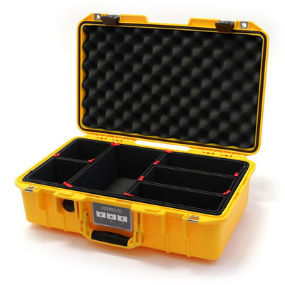 Pelican 1485 Air Case, Yellow with Black Latches TrekPak Divider System with Convolute Lid Foam ColorCase 014850-0020-240-110