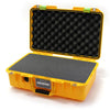 Pelican 1485 Air Case, Yellow with Lime Green Latches Pick & Pluck Foam with Convolute Lid Foam ColorCase 014850-0001-240-300